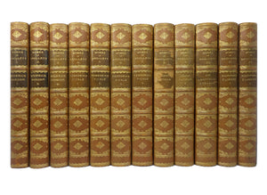 THE WORKS OF TOBIAS SMOLLETT 12 VOLUMES FINELY BOUND BY RAMAGE