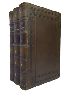 LA MORT D'ARTHUR BY SIR THOMAS MALORY 1866 LEATHER BOUND IN THREE VOLUMES