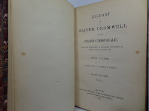 HISTORY OF OLIVER CROMWELL BY M. GUIZOT 1854 LEATHER BOUND IN TWO VOLUMES