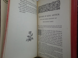 LA MORT D'ARTHUR BY SIR THOMAS MALORY 1866 LEATHER BOUND IN THREE VOLUMES