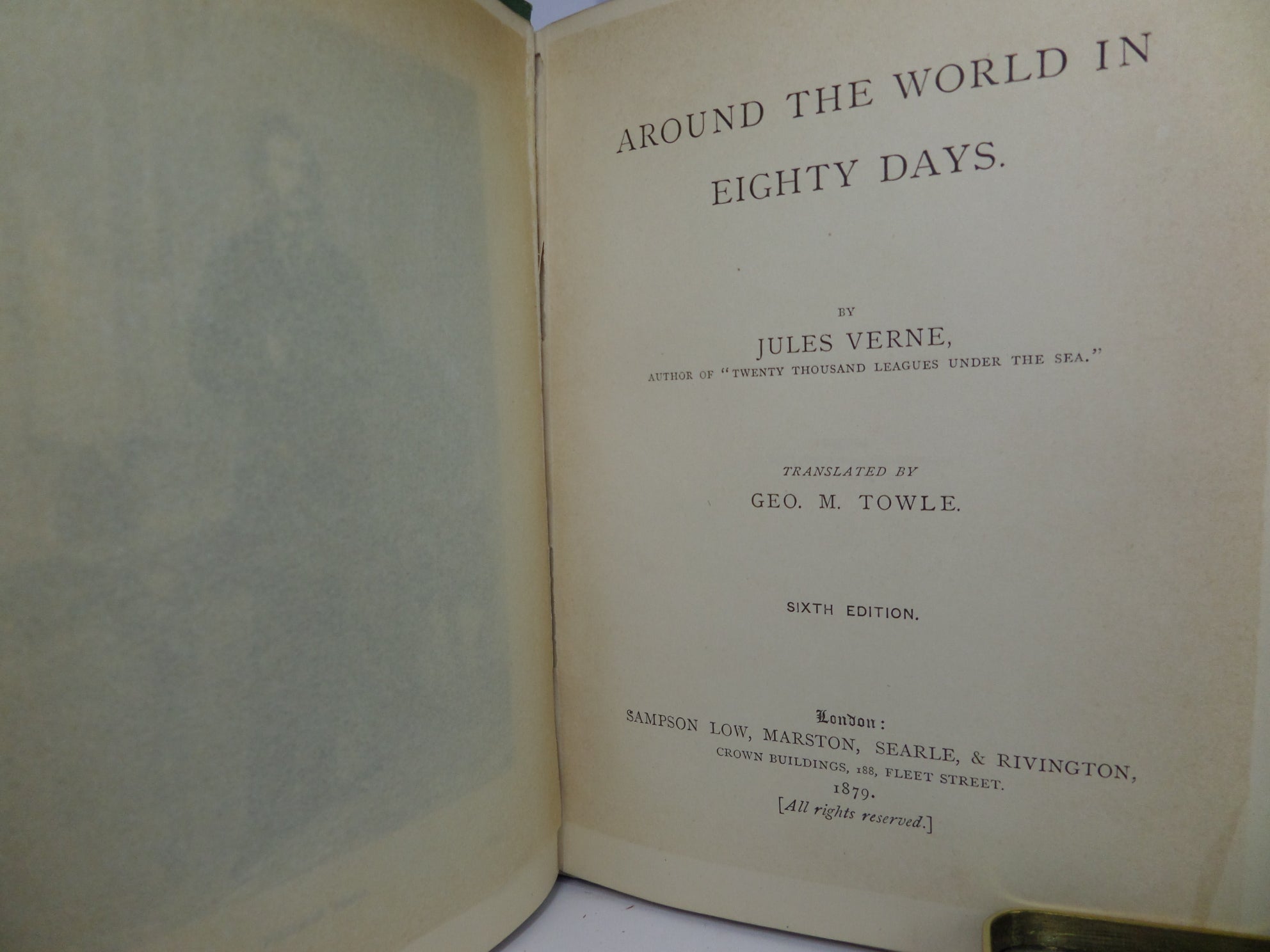 AROUND THE WORLD IN EIGHTY DAYS BY JULES VERNE 1879 SIXTH EDITION
