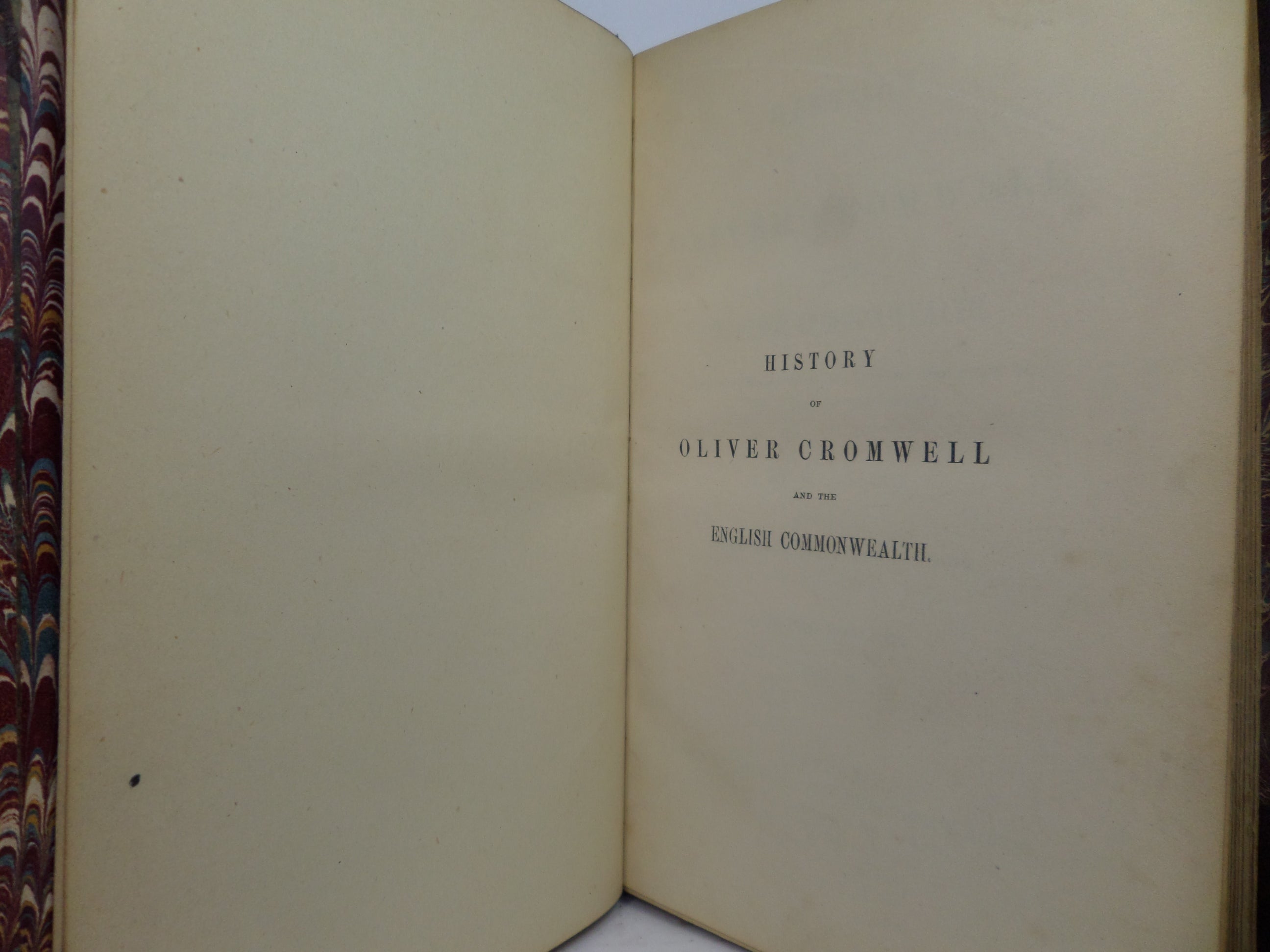 HISTORY OF OLIVER CROMWELL BY M. GUIZOT 1854 LEATHER BOUND IN TWO VOLUMES