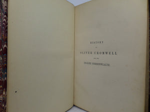 HISTORY OF OLIVER CROMWELL BY M. GUIZOT 1854 LEATHER BOUND IN TWO VOLUMES