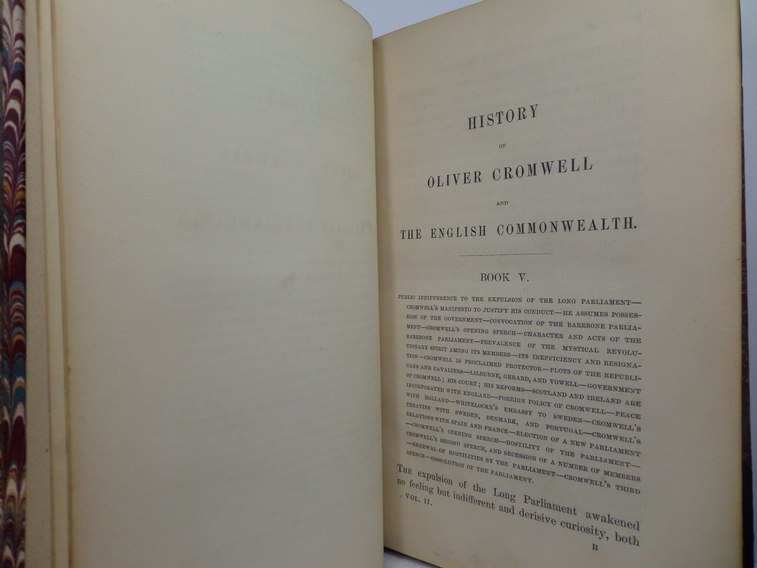 HISTORY OF OLIVER CROMWELL BY M. GUIZOT 1854 LEATHER BOUND IN TWO VOLUMES