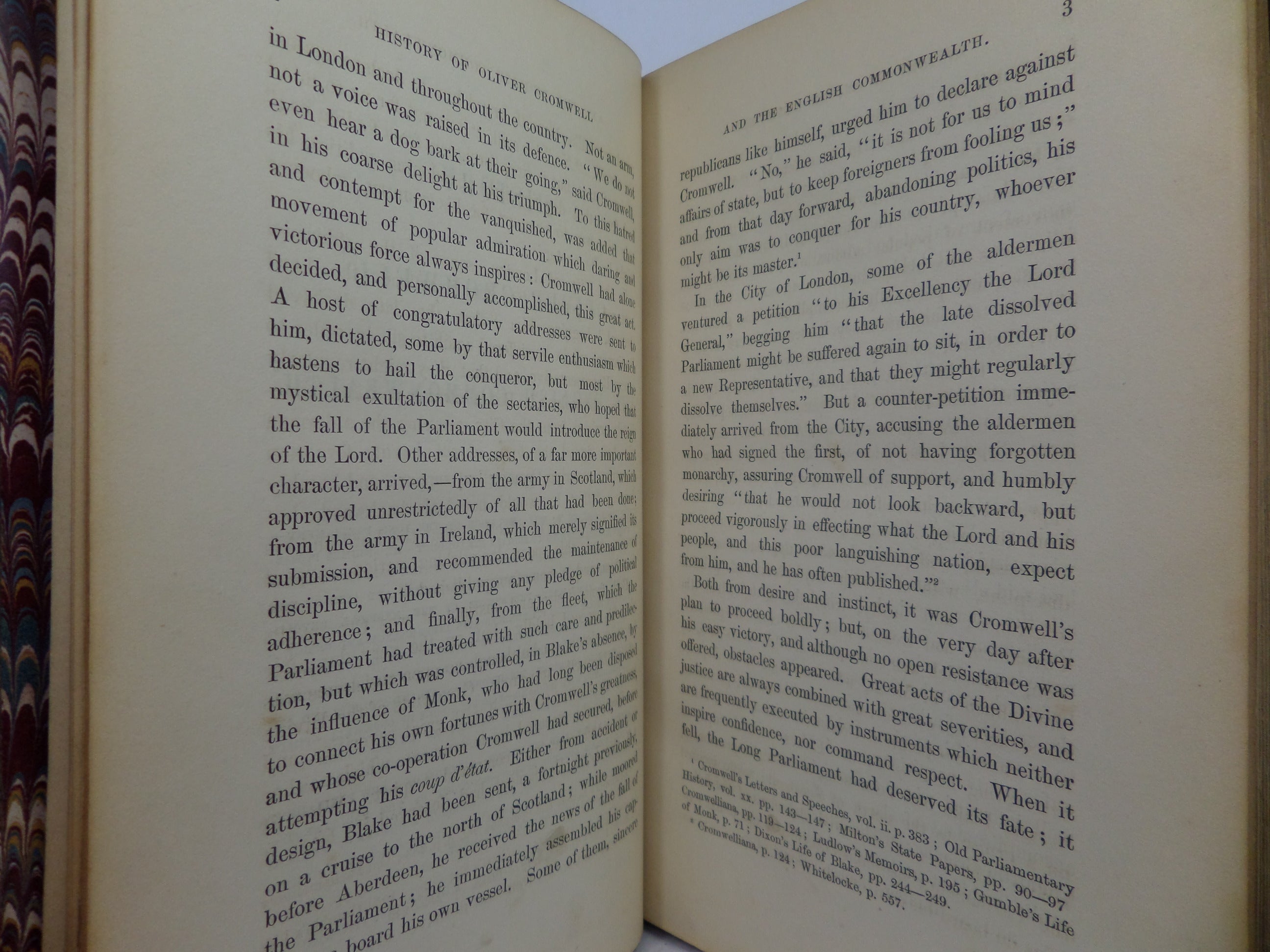 HISTORY OF OLIVER CROMWELL BY M. GUIZOT 1854 LEATHER BOUND IN TWO VOLUMES