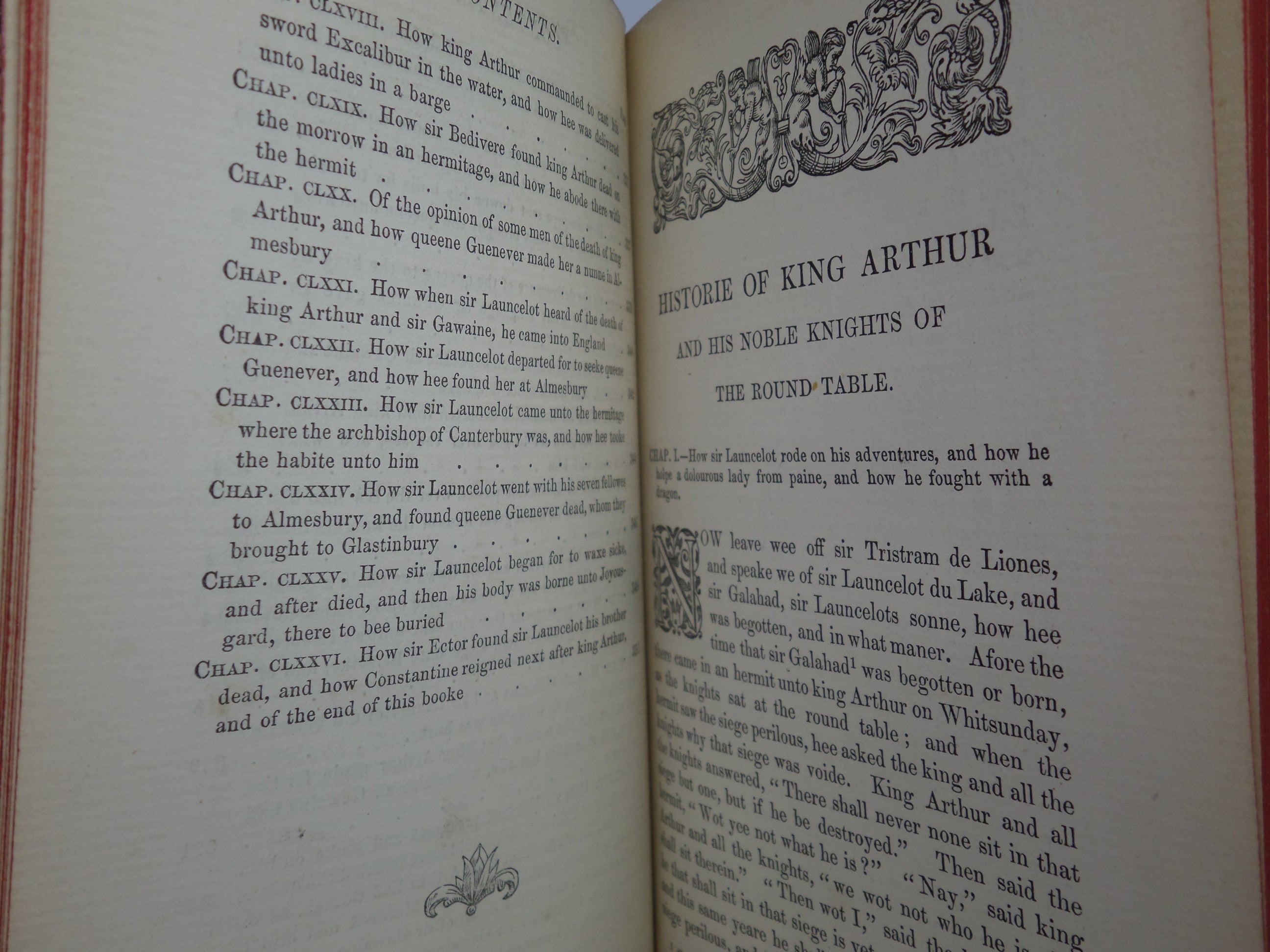 LA MORT D'ARTHUR BY SIR THOMAS MALORY 1866 LEATHER BOUND IN THREE VOLUMES