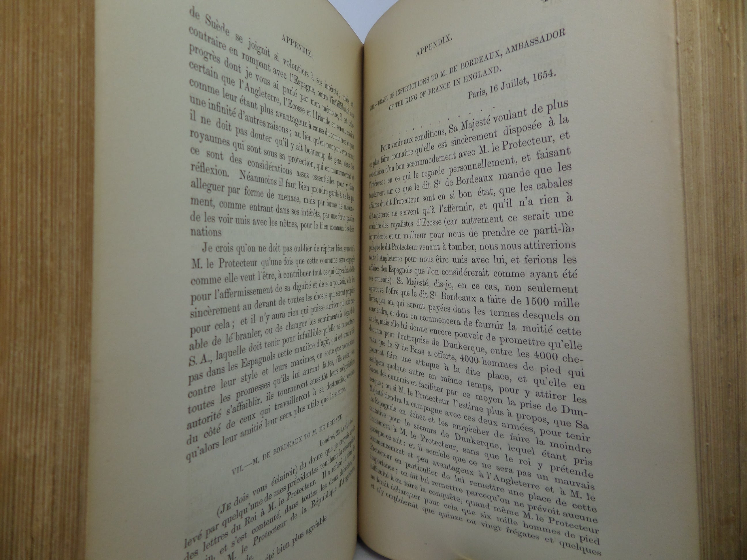 HISTORY OF OLIVER CROMWELL BY M. GUIZOT 1854 LEATHER BOUND IN TWO VOLUMES