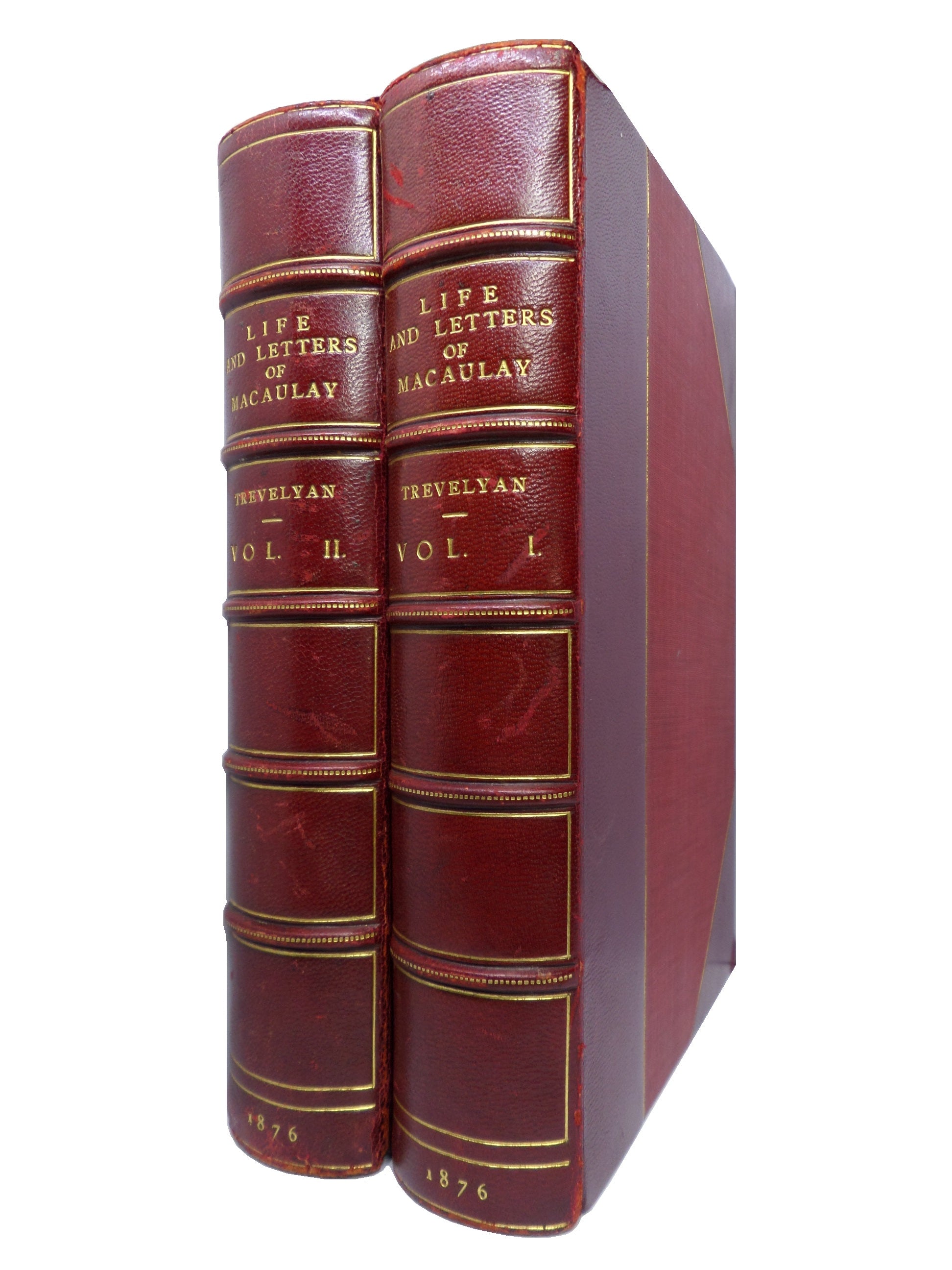 THE LIFE & LETTERS OF LORD MACAULAY BY TREVELYAN 1876 IN TWO VOLUMES BY BICKERS