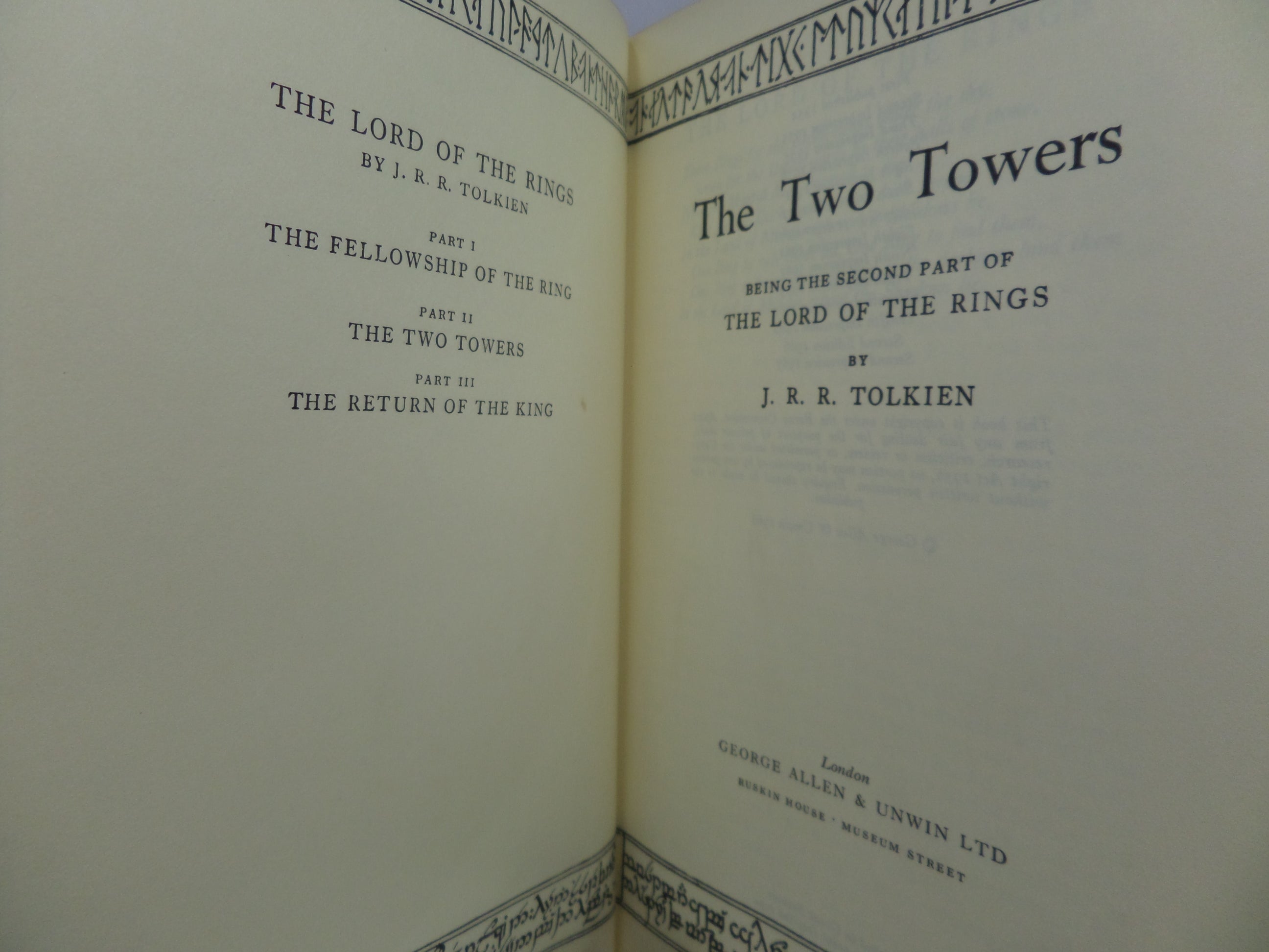 THE LORD OF THE RINGS TRILOGY J.R.R. TOLKIEN 1967 UNIFORM SECOND EDITION SET, SECOND IMPRESSION