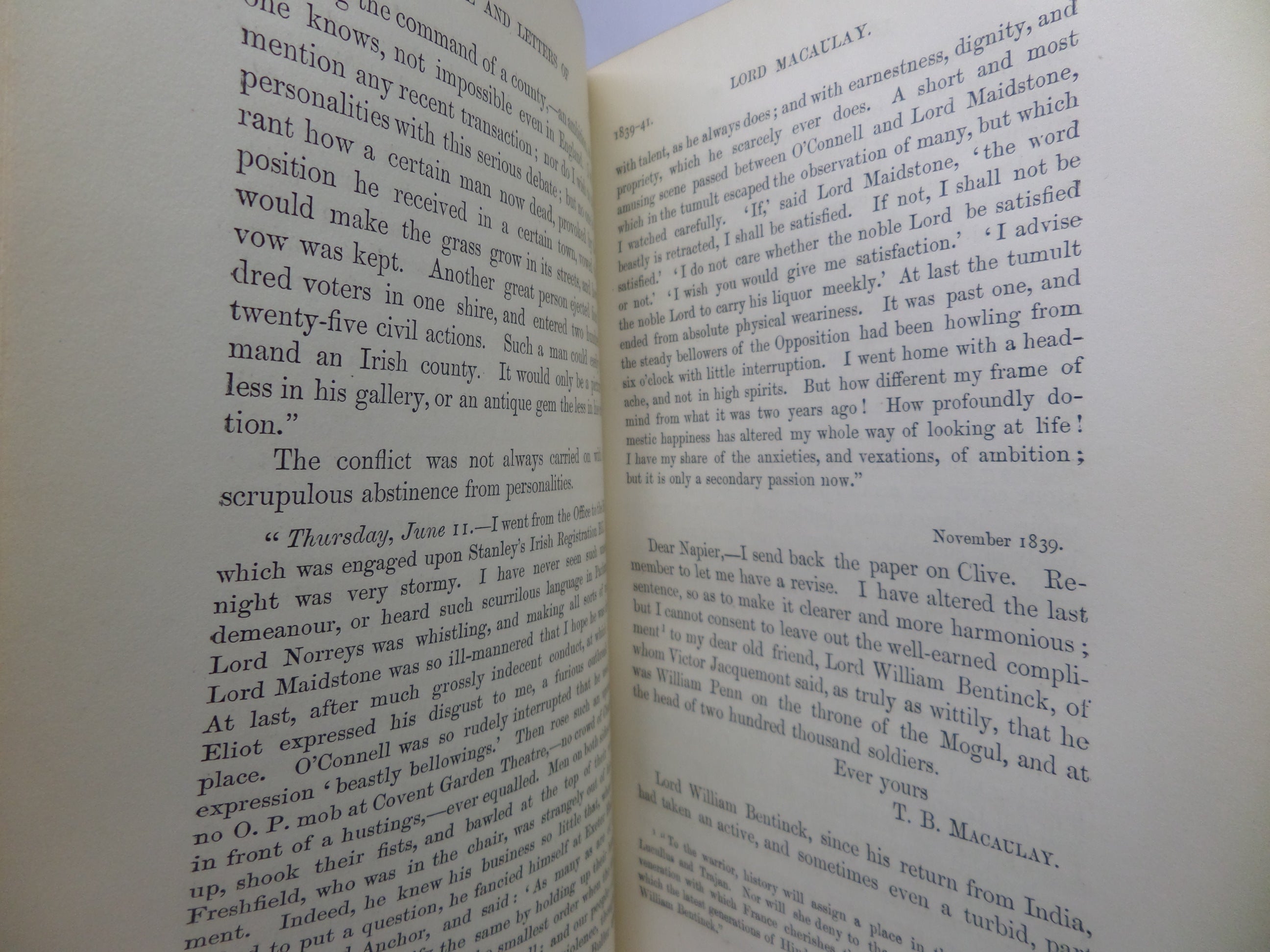 THE LIFE & LETTERS OF LORD MACAULAY BY TREVELYAN 1876 IN TWO VOLUMES BY BICKERS