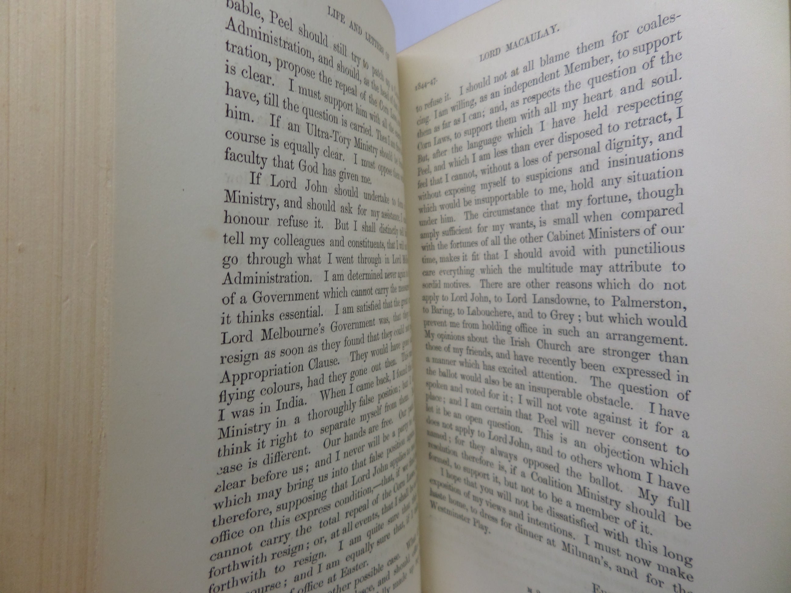 THE LIFE & LETTERS OF LORD MACAULAY BY TREVELYAN 1876 IN TWO VOLUMES BY BICKERS