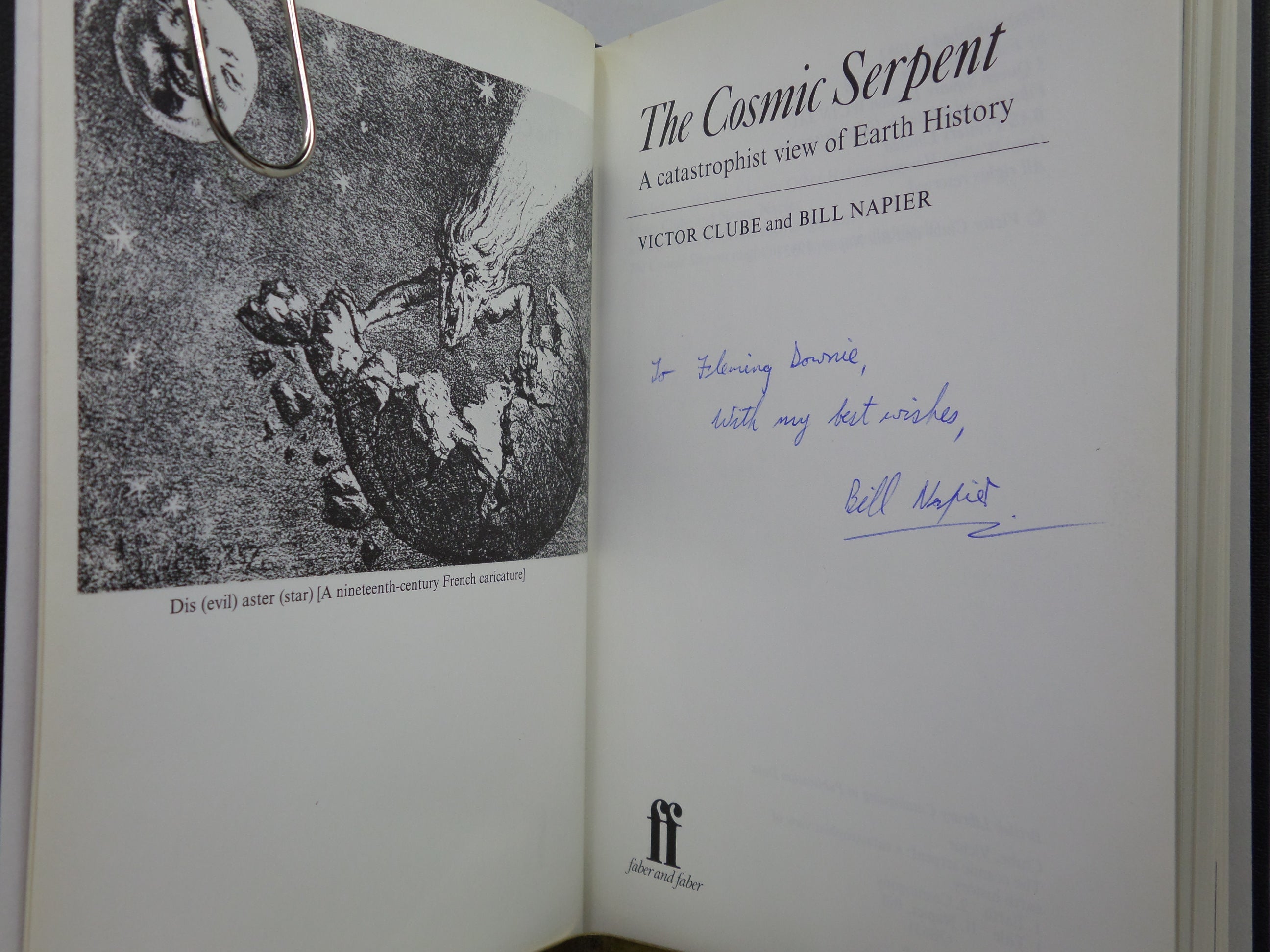 THE COSMIC SERPENT BY VICTOR CLUBE & BILL NAPIER 1982 INSCRIBED FIRST EDITION