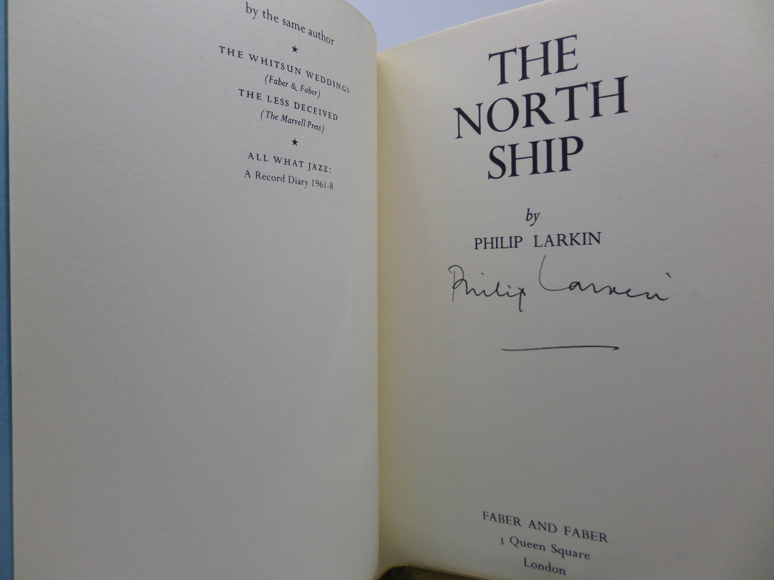 THE NORTH SHIP BY PHILIP LARKIN 1973 SIGNED BY AUTHOR