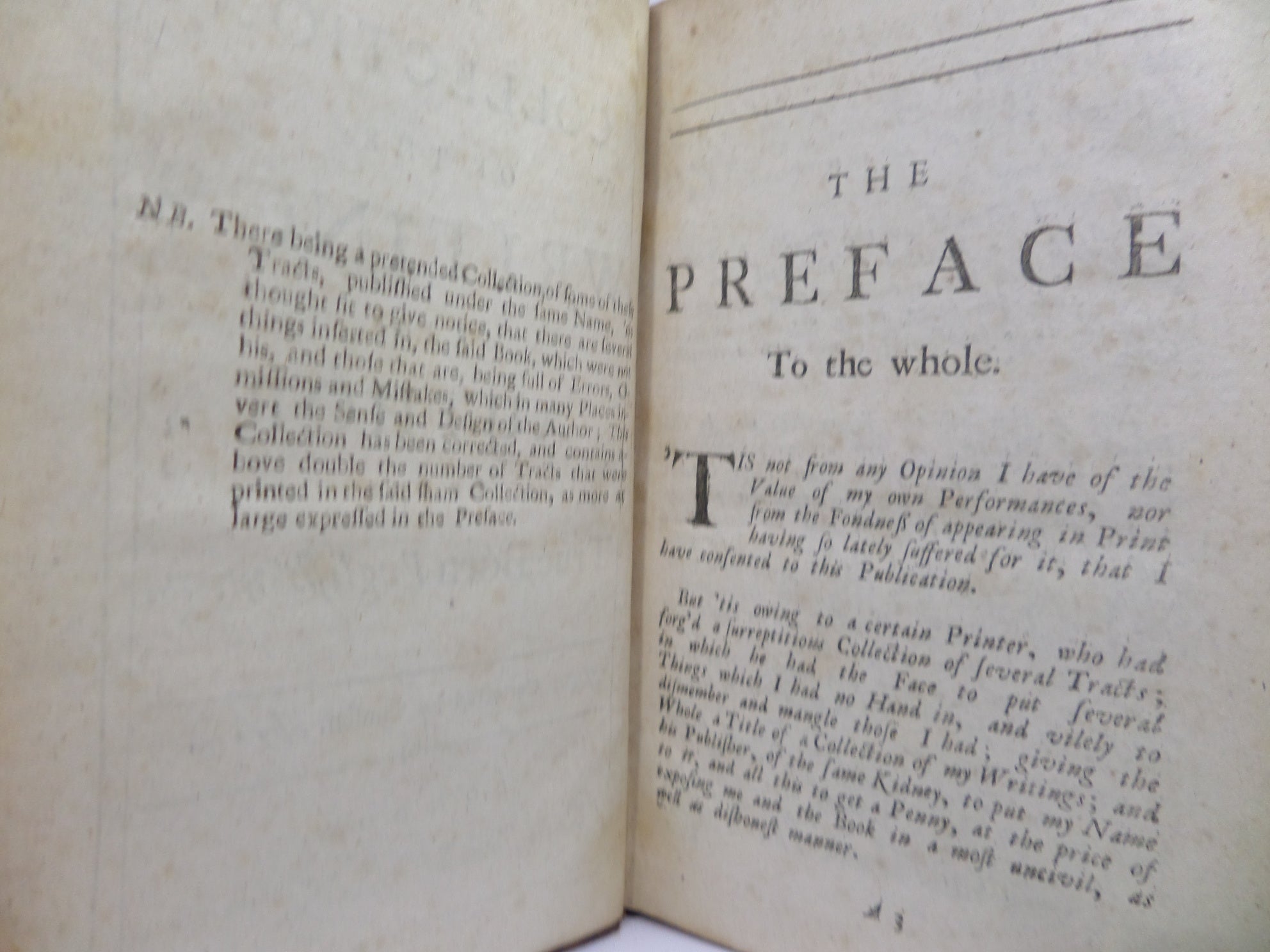 A TRUE COLLECTION OF THE WRITINGS OF... DANIEL DEFOE 1703-1705 FIRST EDITIONS