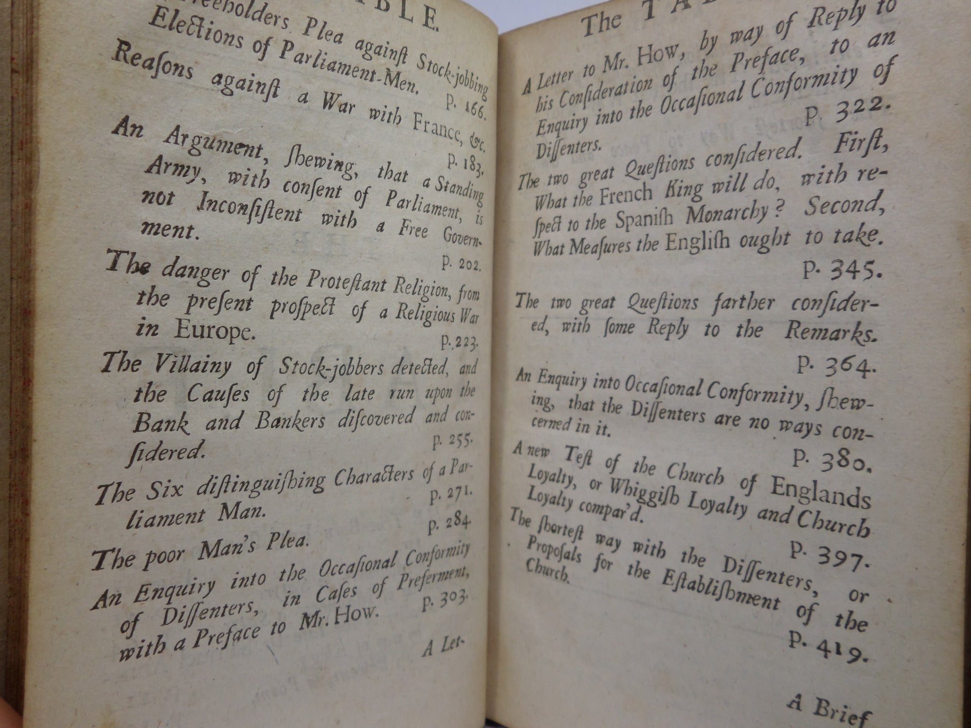 A TRUE COLLECTION OF THE WRITINGS OF... DANIEL DEFOE 1703-1705 FIRST EDITIONS