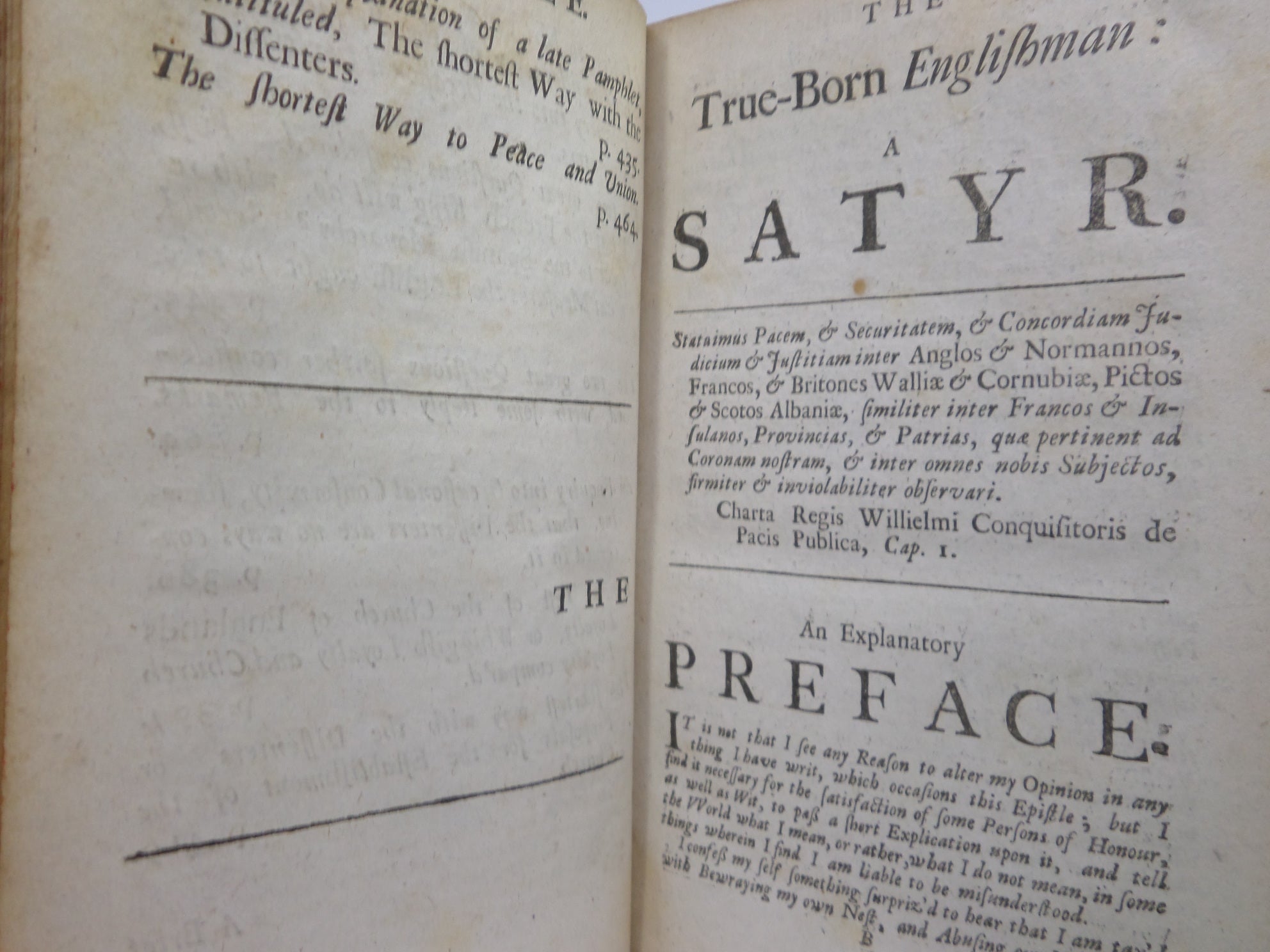 A TRUE COLLECTION OF THE WRITINGS OF... DANIEL DEFOE 1703-1705 FIRST EDITIONS