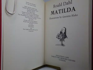 MATILDA BY ROALD DAHL 1988 FIRST EDITION, HARDBACK WITH ORIGINAL DUST JACKET