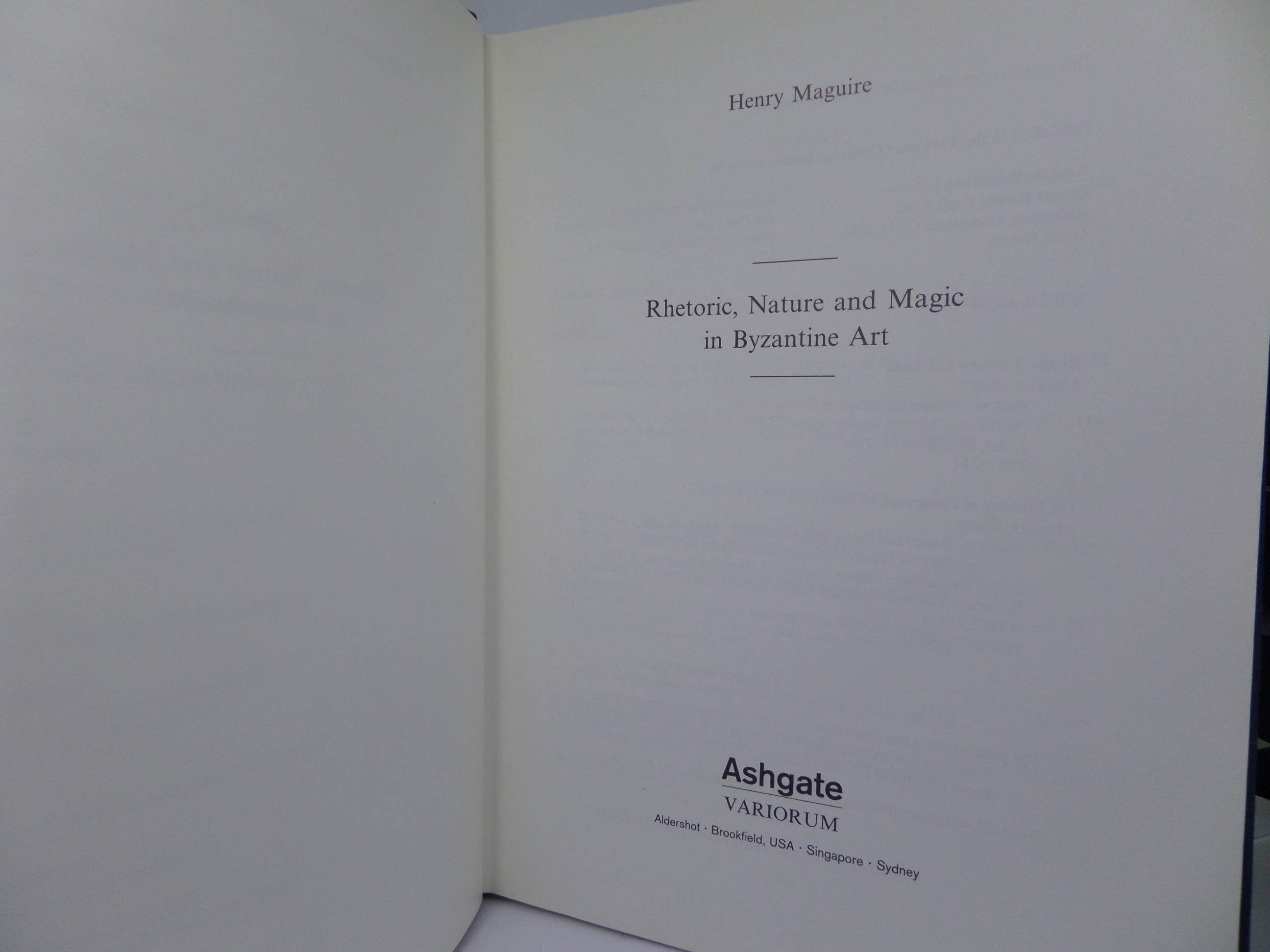 RHETORIC, NATURE AND MAGIC IN BYZANTINE ART BY HENRY MAGUIRE 1998 HARDCOVER