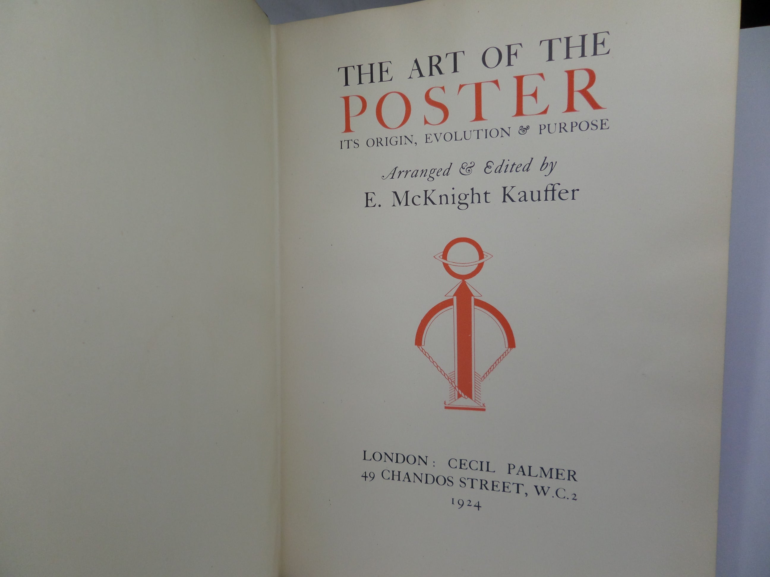 THE ART OF THE POSTER BY E. MCKNIGHT KAUFFER 1924 FIRST EDITION