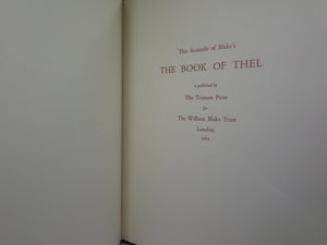 THE BOOK OF THEL BY WILLIAM BLAKE 1965 LIMITED EDITION