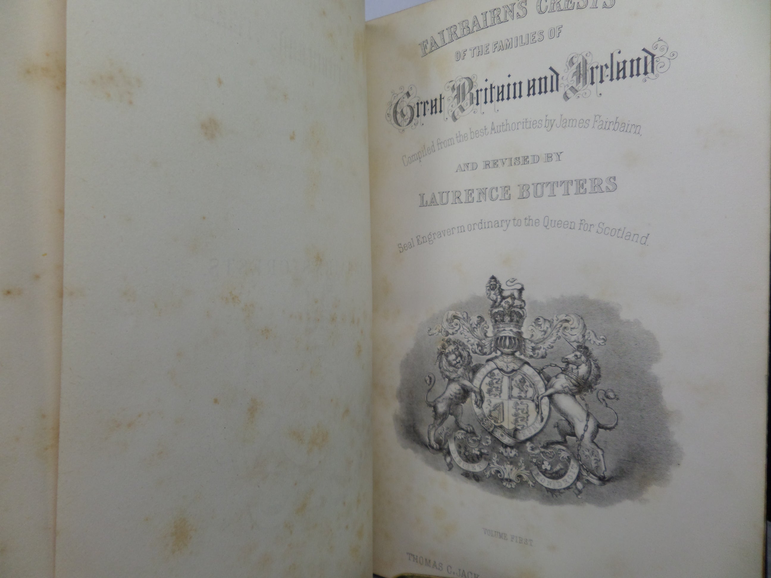 FAIRBAIRN'S CRESTS OF THE FAMILIES OF GREAT BRITAIN AND IRELAND CA.1860 TWO VOLS