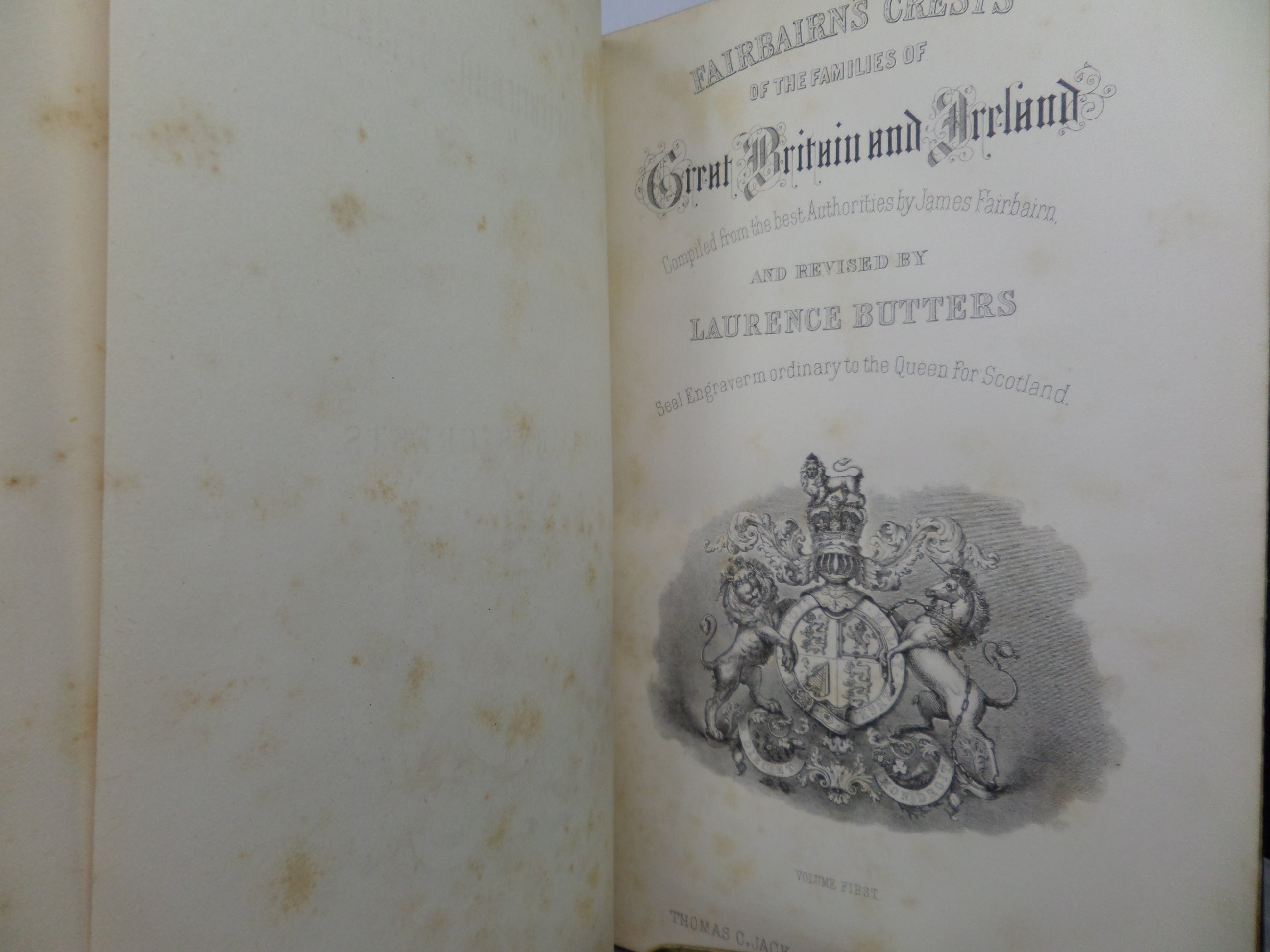 FAIRBAIRN'S CRESTS OF THE FAMILIES OF GREAT BRITAIN AND IRELAND CA.186 ...