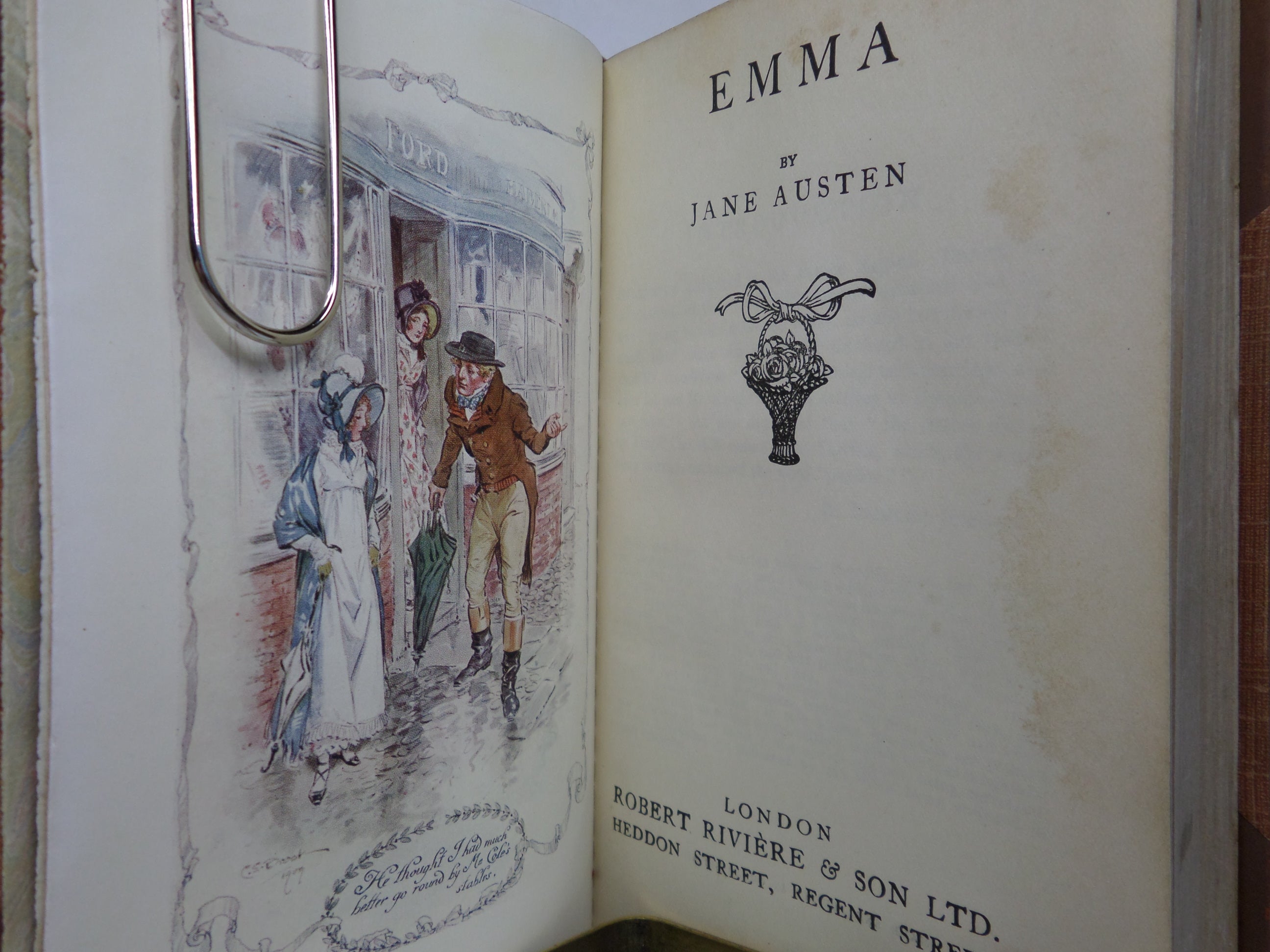 EMMA BY JANE AUSTEN CIRCA 1900 LEATHER-BOUND BY RIVIERE