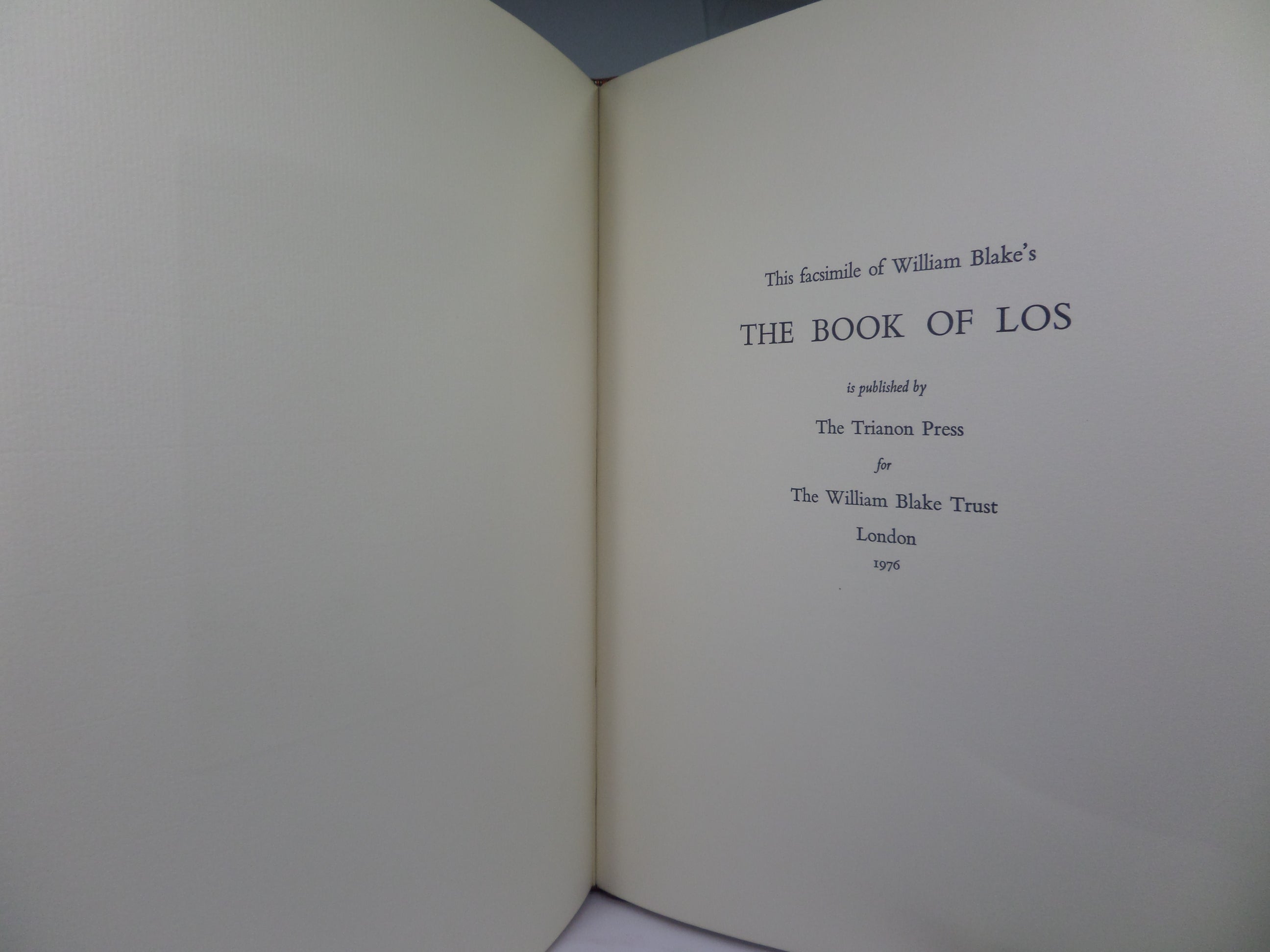 THE BOOK OF LOS BY WILLIAM BLAKE 1976 LIMITED EDITION