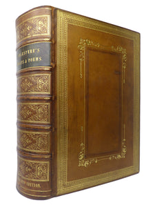 THE WORKS OF WILLIAM SHAKESPEARE 1849 ILLUSTRATED EDITION, FINE LEATHER BINDING