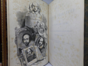 THE WORKS OF WILLIAM SHAKESPEARE 1849 ILLUSTRATED EDITION, FINE LEATHER BINDING