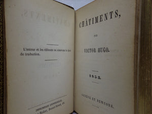 CHATIMENTS BY VICTOR HUGO 1853 FIRST EDITION, FINE MINIATURE LEATHER BINDING