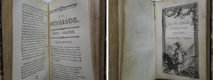 LA HENRIADE & LA PUCELLE D'ORLEANS BY VOLTAIRE 1772-1778 FINE MINIATURE BINDING