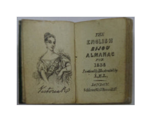 MINIATURE BOOK - THE ENGLISH BIJOU ALMANAC FOR 1838 - FINE LEATHER BINDING