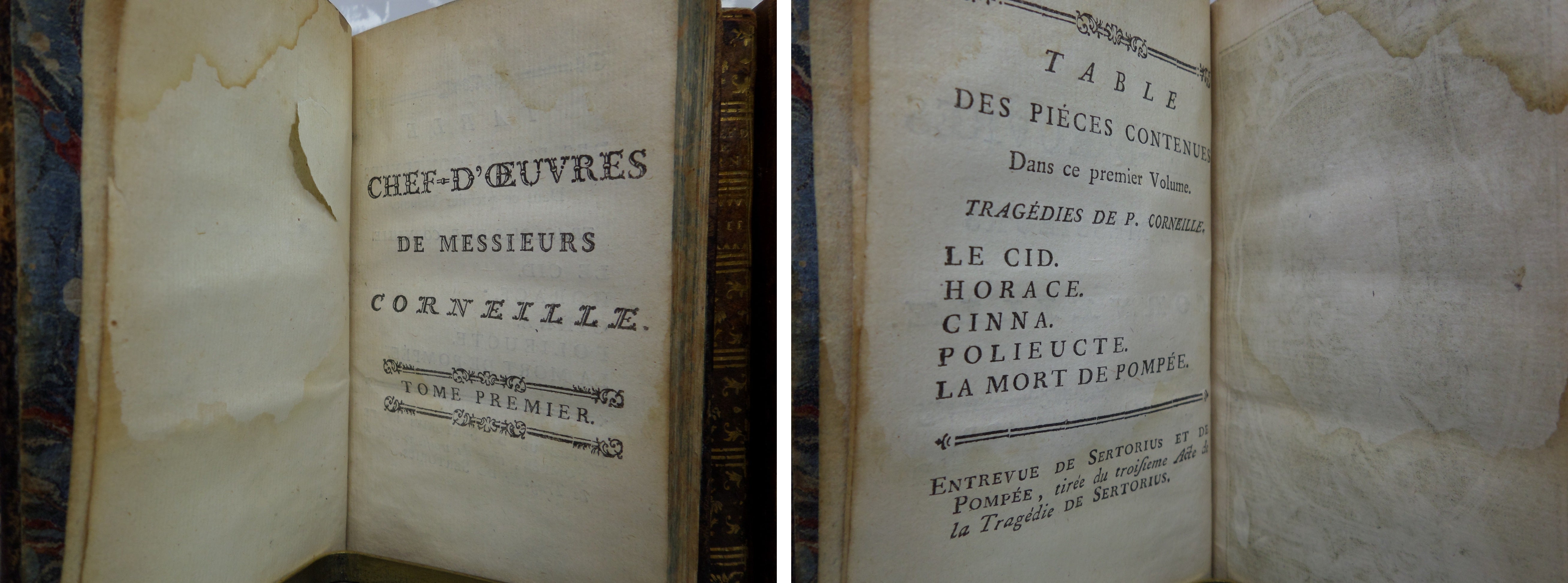 LES CHEF-D'OEUVRES DRAMATIQUES DE MESSIEURS CORNEILLE 1773 LEATHER-BOUND SET