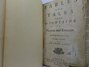 FABLES AND TALES FROM LA FONTAINE IN FRENCH AND ENGLISH 1734 FIRST EDITION