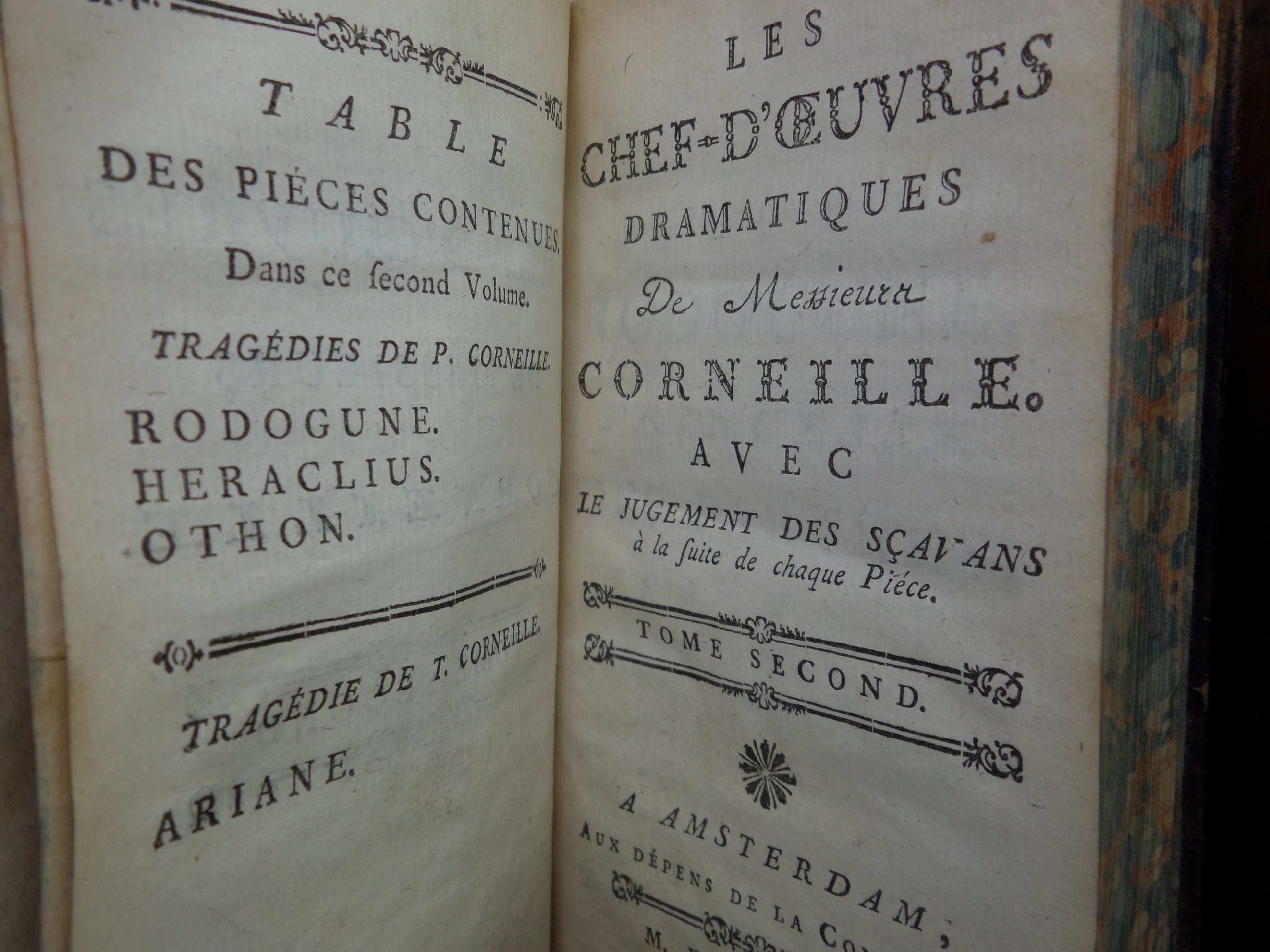 LES CHEF-D'OEUVRES DRAMATIQUES DE MESSIEURS CORNEILLE 1773 LEATHER-BOUND SET