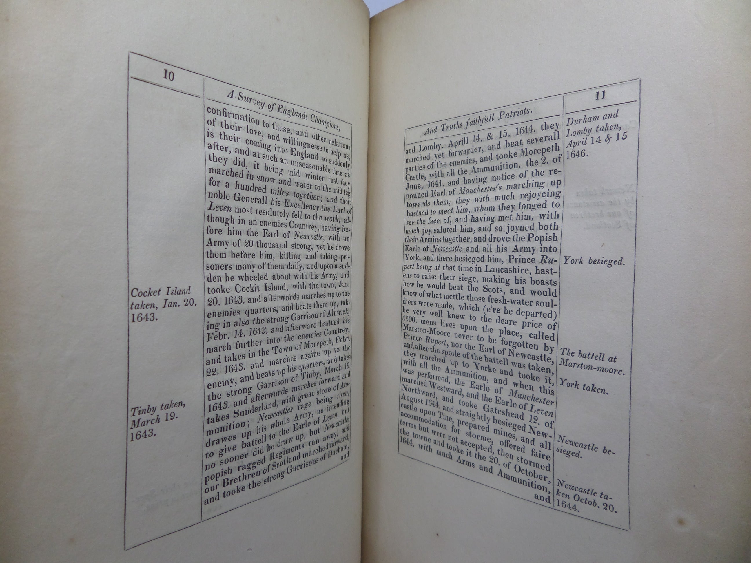 A SURVEY OF ENGLANDS CHAMPIONS BY JOSIAH RICRAFT 1647 [FACSIMILE EDITION 1818]