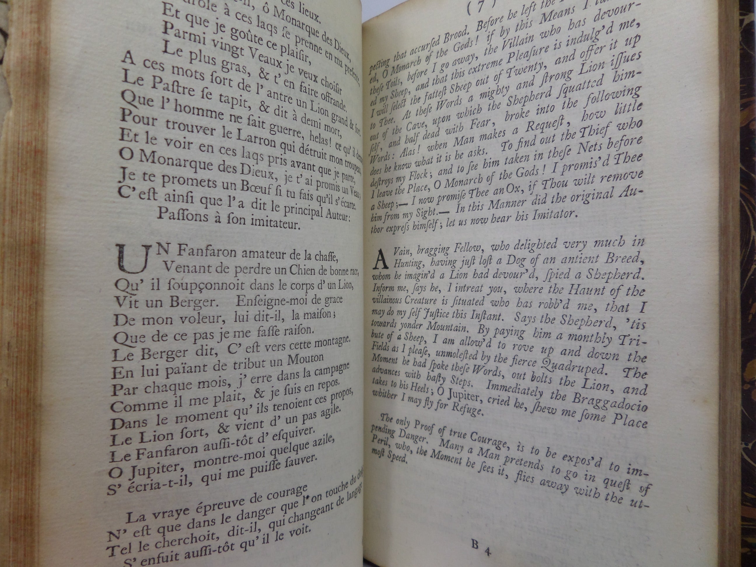 FABLES AND TALES FROM LA FONTAINE IN FRENCH AND ENGLISH 1734 FIRST EDITION