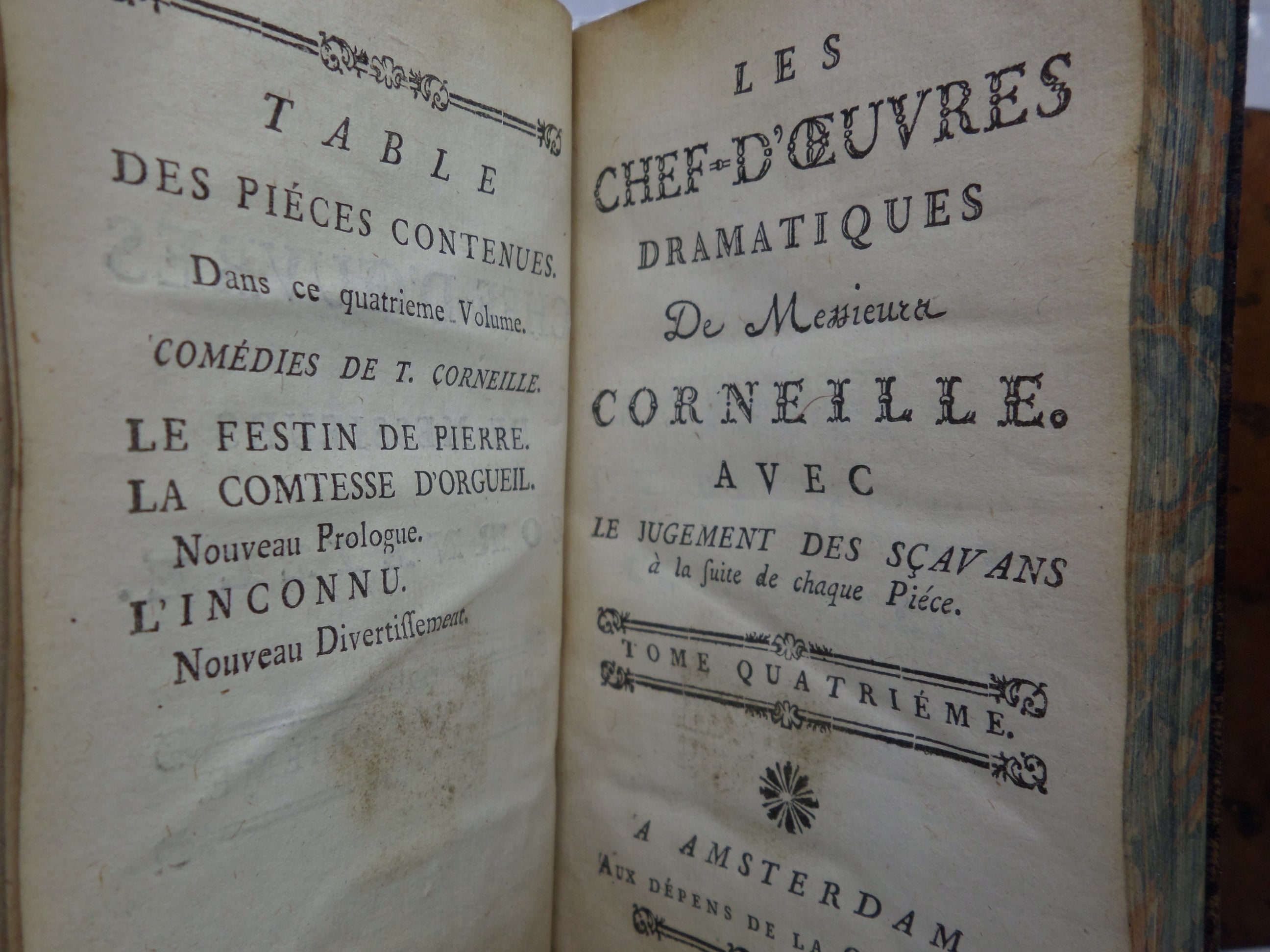 LES CHEF-D'OEUVRES DRAMATIQUES DE MESSIEURS CORNEILLE 1773 LEATHER-BOUND SET