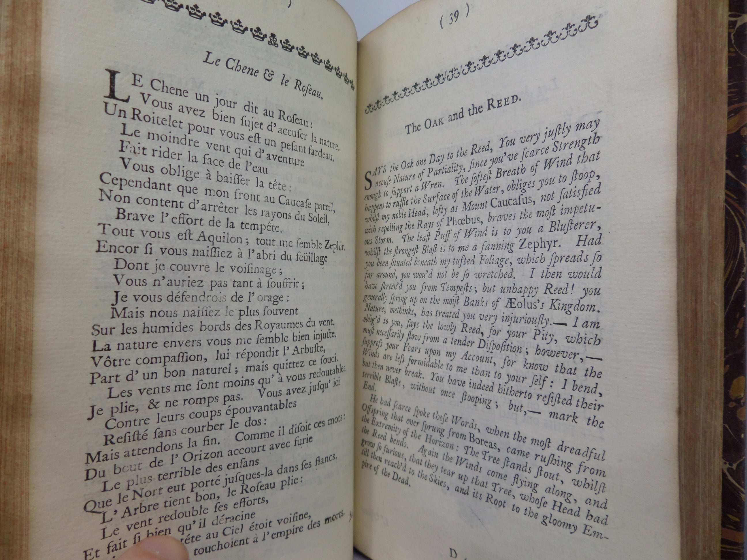 FABLES AND TALES FROM LA FONTAINE IN FRENCH AND ENGLISH 1734 FIRST EDITION