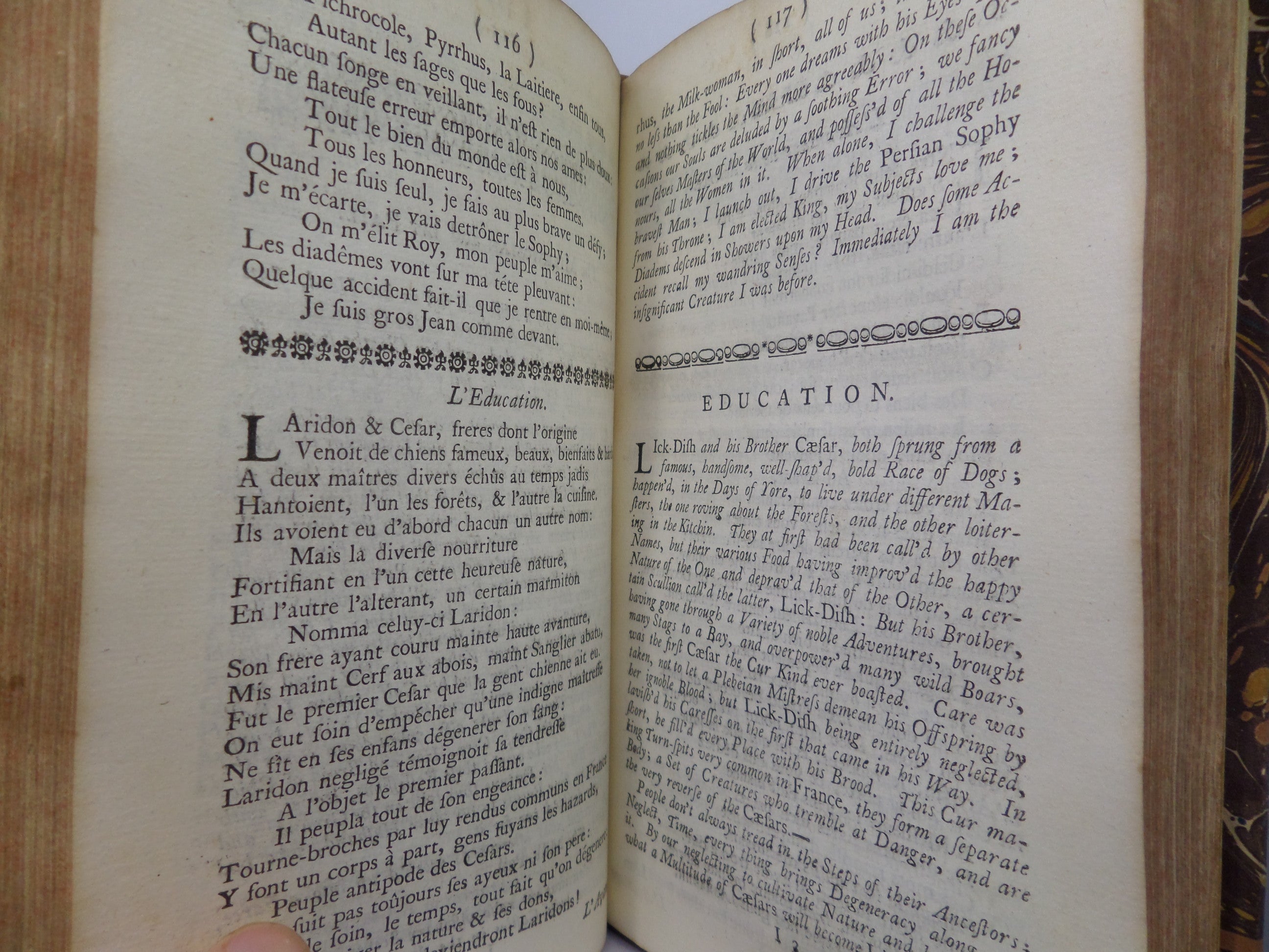 FABLES AND TALES FROM LA FONTAINE IN FRENCH AND ENGLISH 1734 FIRST EDITION