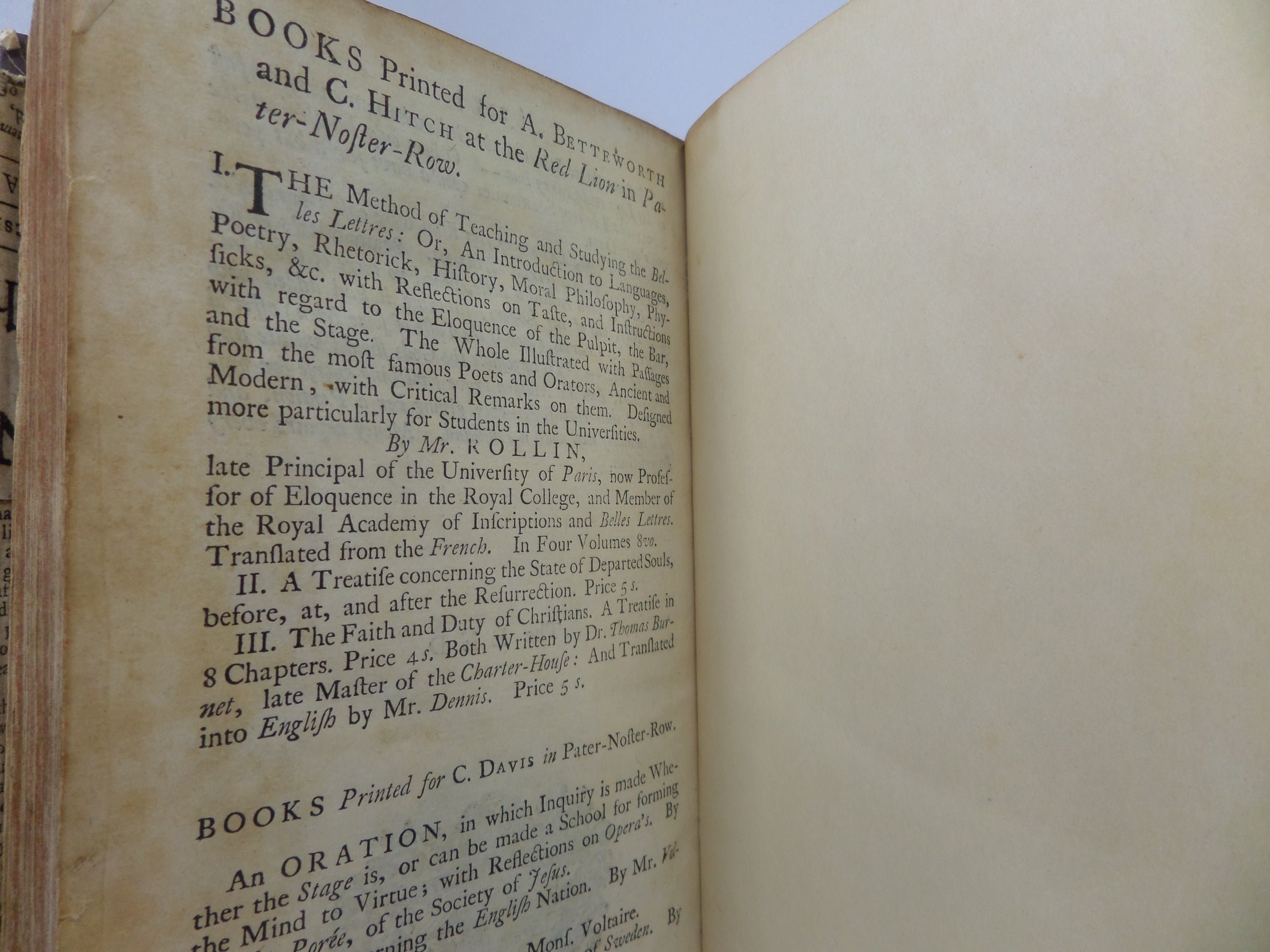 FABLES AND TALES FROM LA FONTAINE IN FRENCH AND ENGLISH 1734 FIRST EDITION