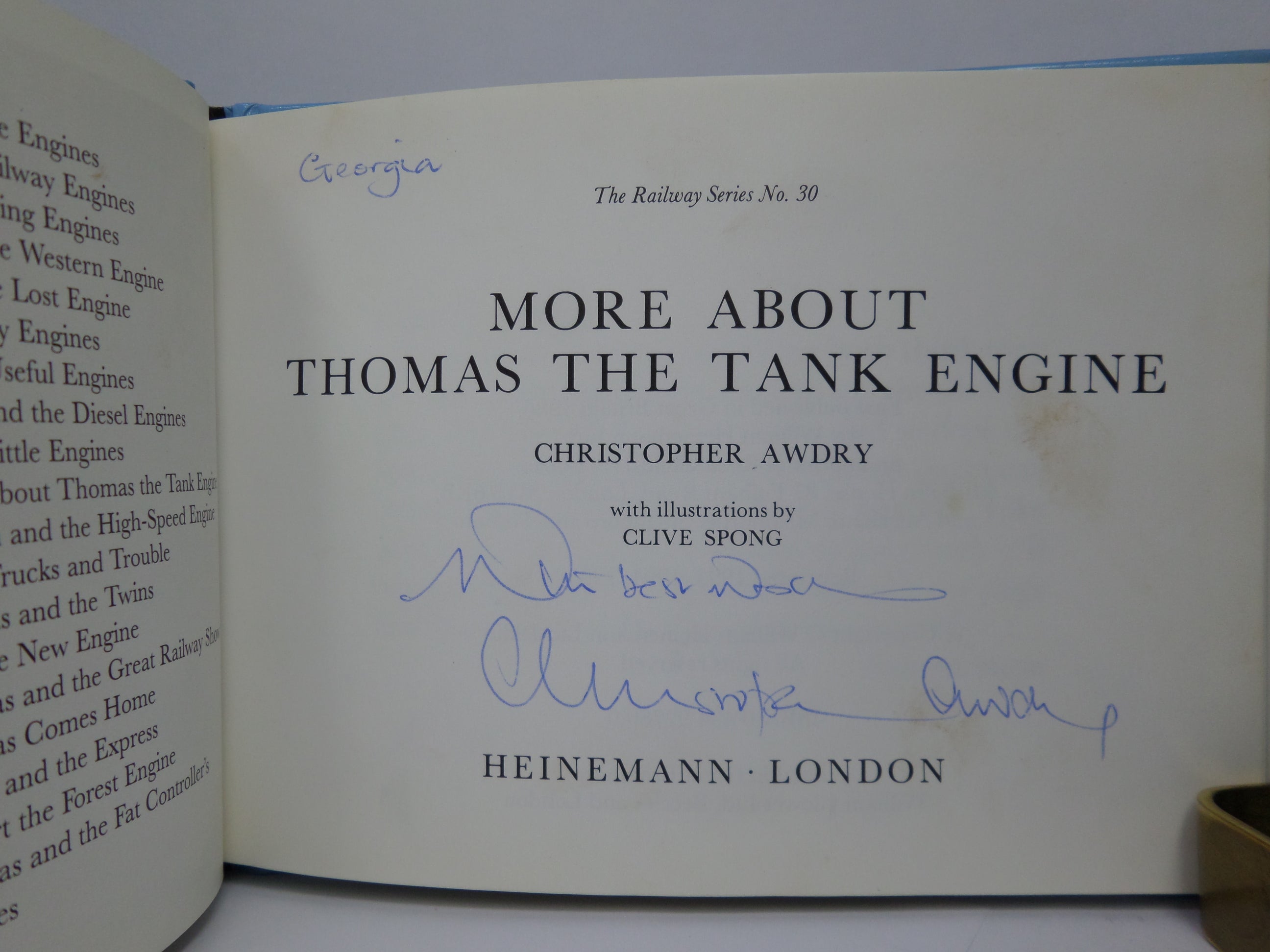MORE ABOUT THOMAS THE TANK ENGINE BY CHRISTOPHER AWDRY 1995 SIGNED BY AUTHOR