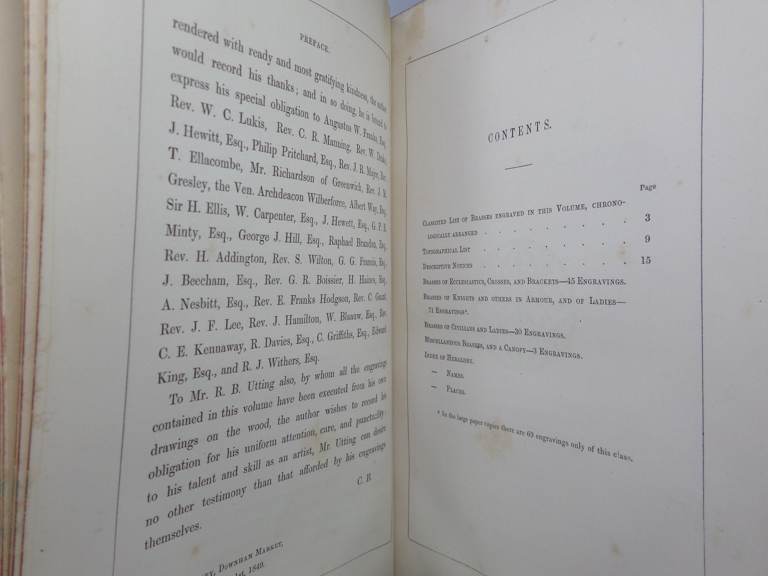 THE MONUMENTAL BRASSES OF ENGLAND BY CHARLES BOUTELL 1849 FINE LEATHER BINDING