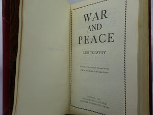 WAR AND PEACE BY LEO TOLSTOY 1957 LEATHER BOUND BY HARRODS