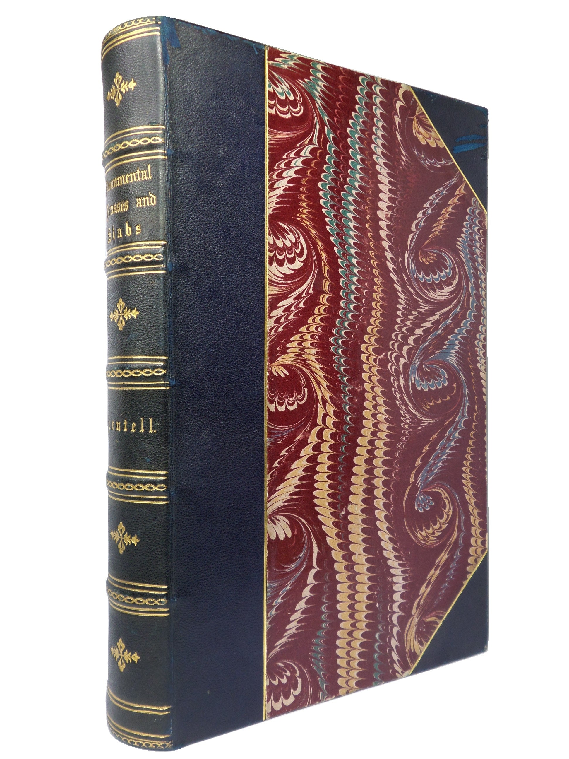 MONUMENTAL BRASSES AND SLABS BY CHARLES BOUTELL 1847 FINE LEATHER BINDING