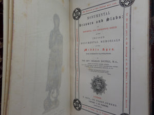 MONUMENTAL BRASSES AND SLABS BY CHARLES BOUTELL 1847 FINE LEATHER BINDING