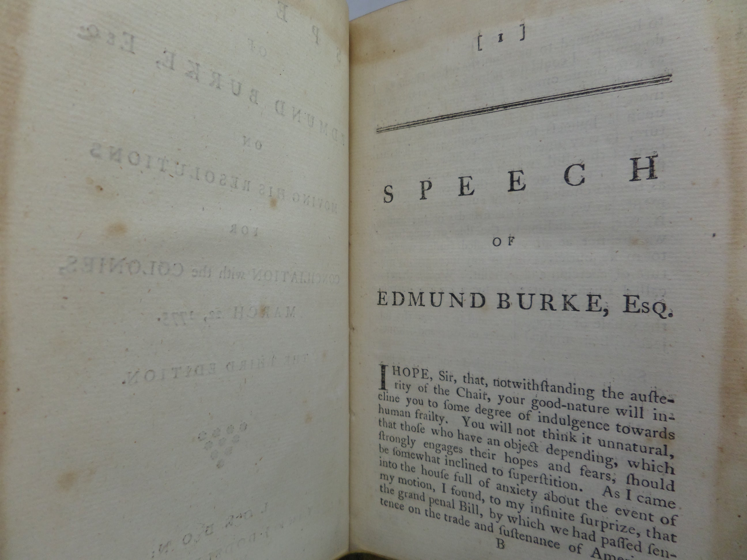 POLITICAL TRACTS AND SPEECHES OF EDMUND BURKE 1777-1782 LEATHER-BOUND