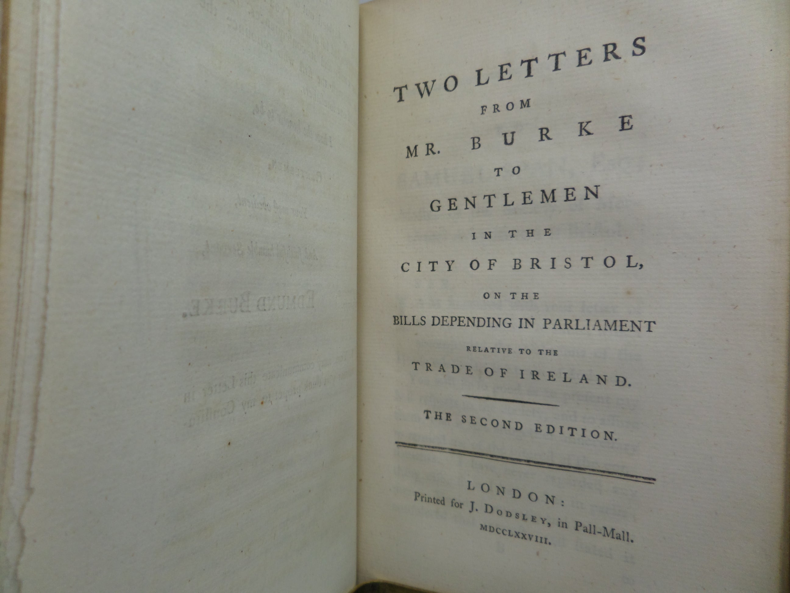 POLITICAL TRACTS AND SPEECHES OF EDMUND BURKE 1777-1782 LEATHER-BOUND