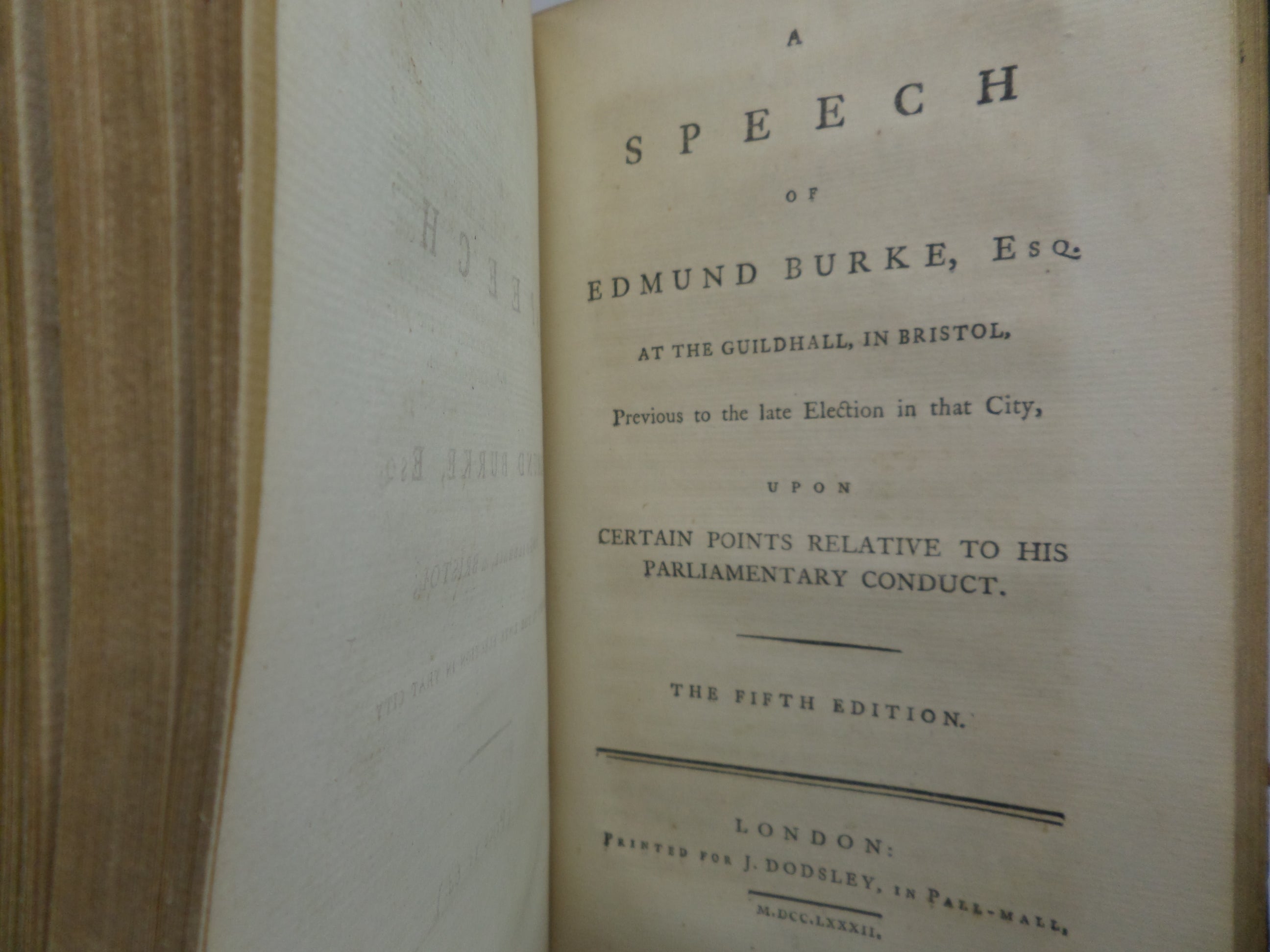 POLITICAL TRACTS AND SPEECHES OF EDMUND BURKE 1777-1782 LEATHER-BOUND